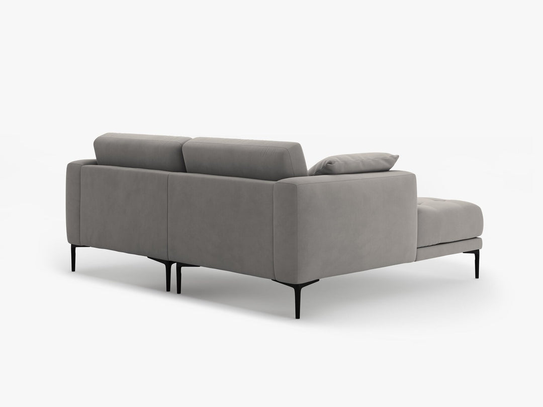 Micadoni Ecksofa Bemy 2-Sitzer Links Samt Grau