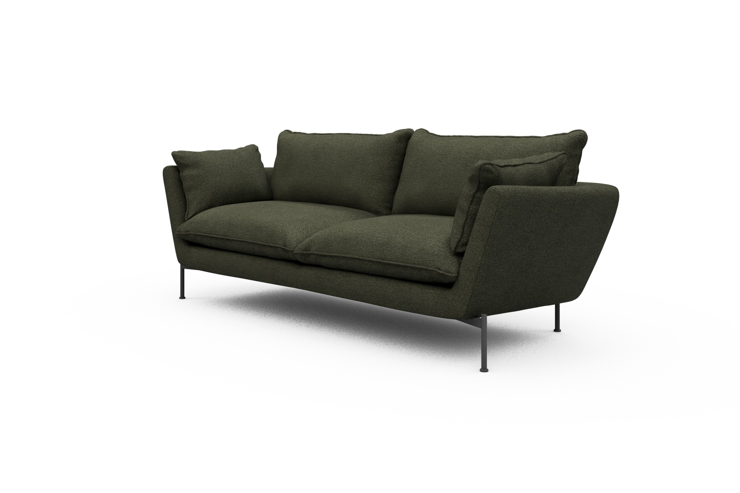 Sofa Anton PREMIUM 3-Sitzer Boucle-Forest-Green