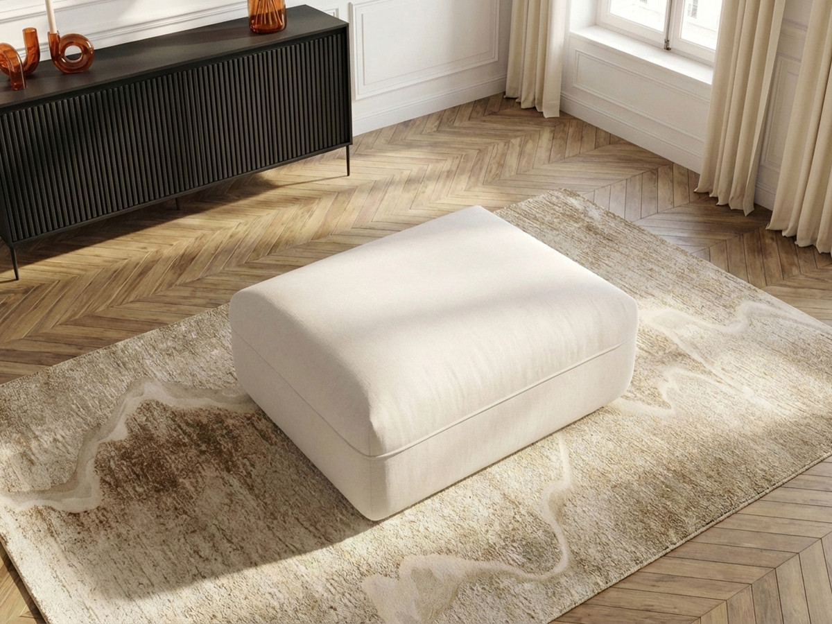 Bobochic Luigi Pouf Strukturstoff Weiß