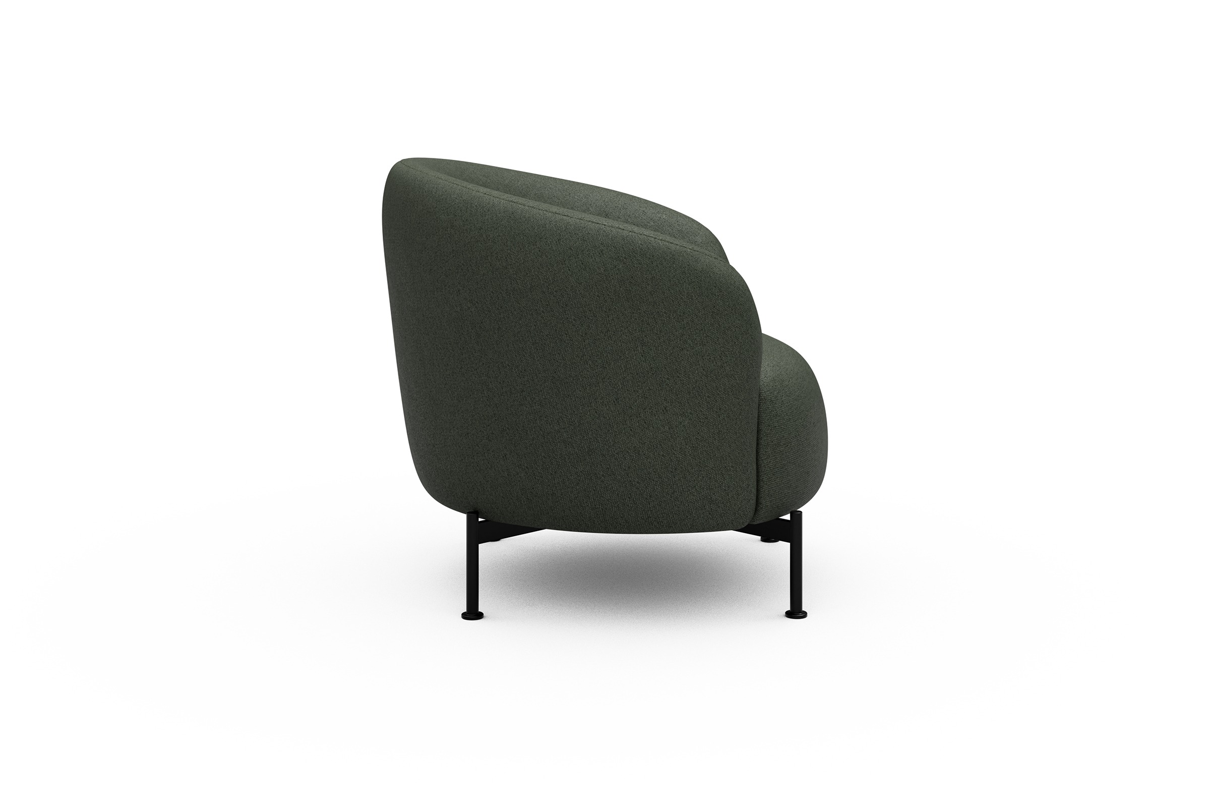 Sessel Ronda X-Metallgestell Schwarz Denari-Forest-Green