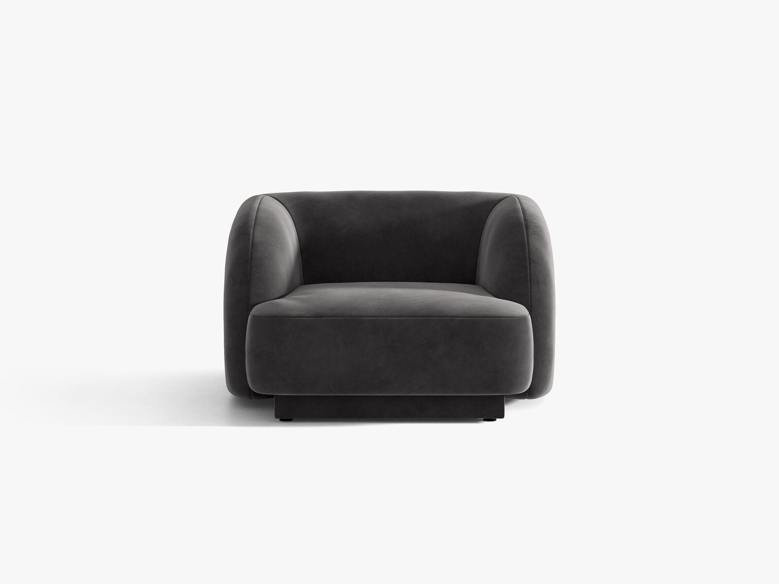 Micadoni Sessel Miley 1-Sitzer Samt Bluvel Grau