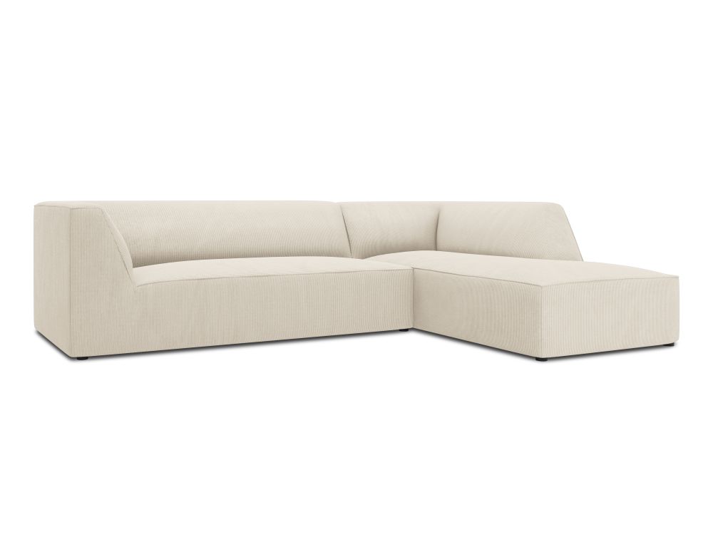 Cosmopolitan Design Ecksofa Siena 4-Sitzer Kord Scala Helles Beige Rechts