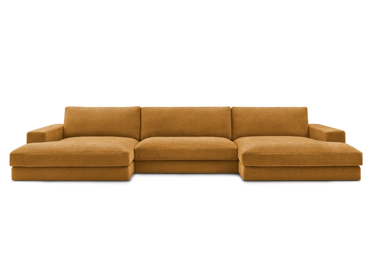 Bobochic Leonard Wohnlandschaft 349 × 159 cm Strukturstoff Gelb