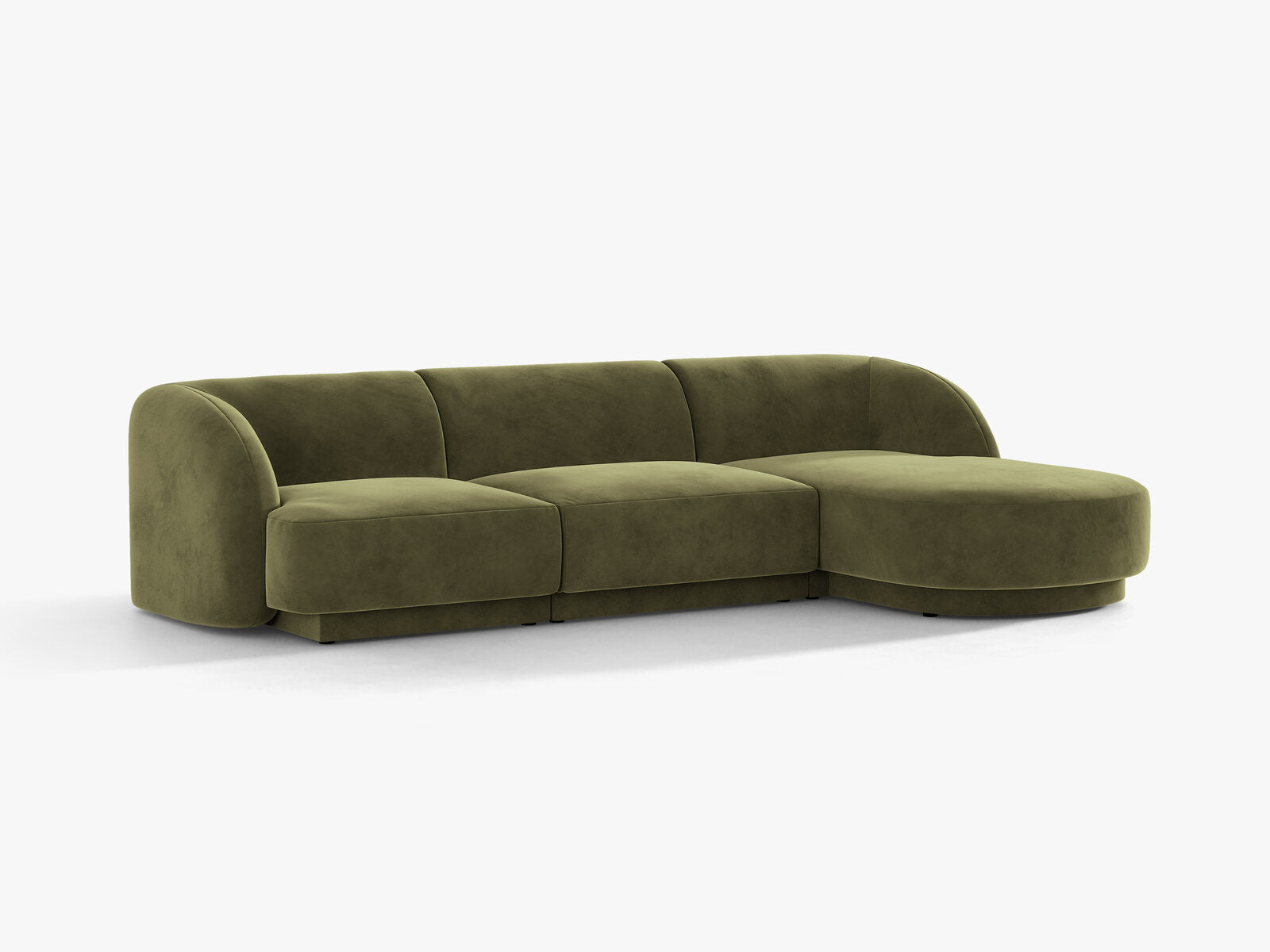 Micadoni Ecksofa Miley 4-Sitzer Rechts Samt Bluvel Grün