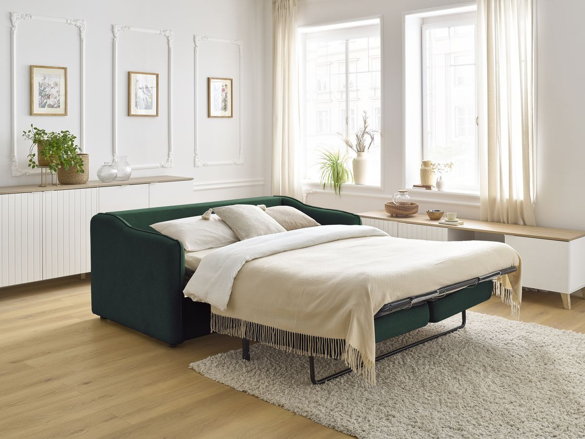 Bobochic Lenny Schlafsofa 3-Sitzer Stoff Grün