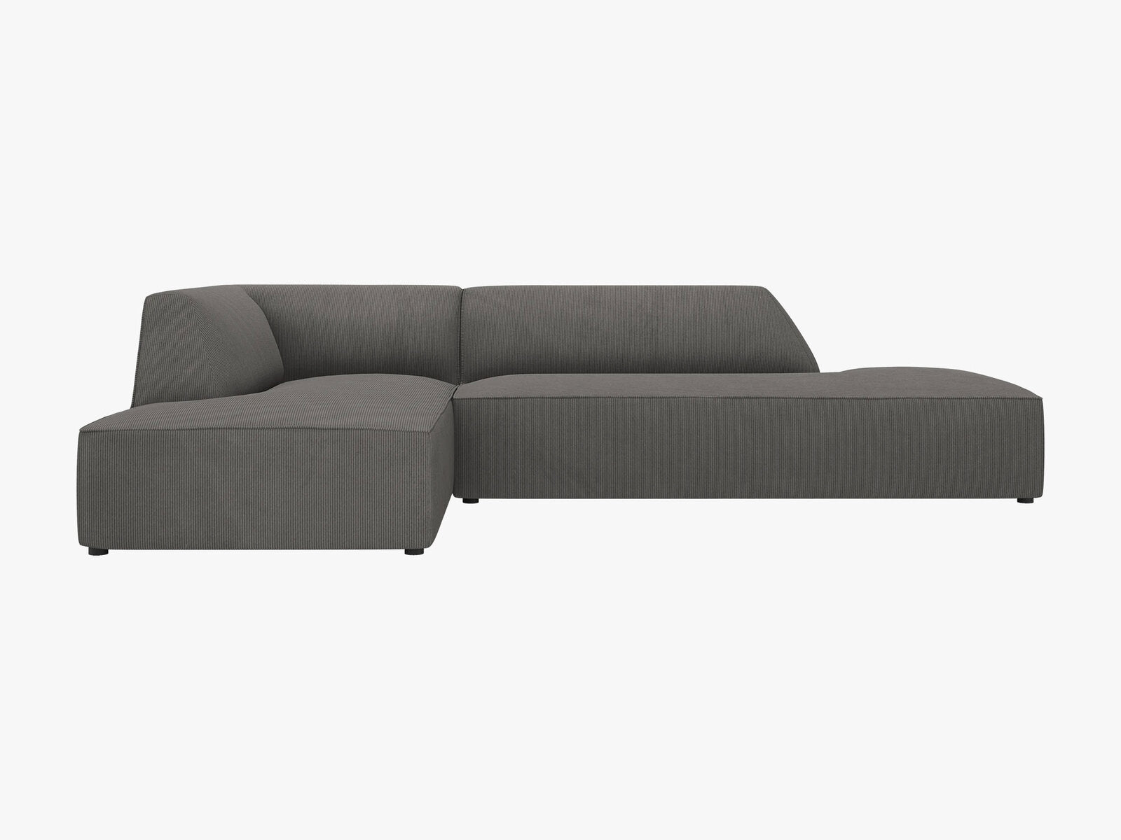 Micadoni Ecksofa Ruby 4-Sitzer Links Kord Scala Dunkelgrau