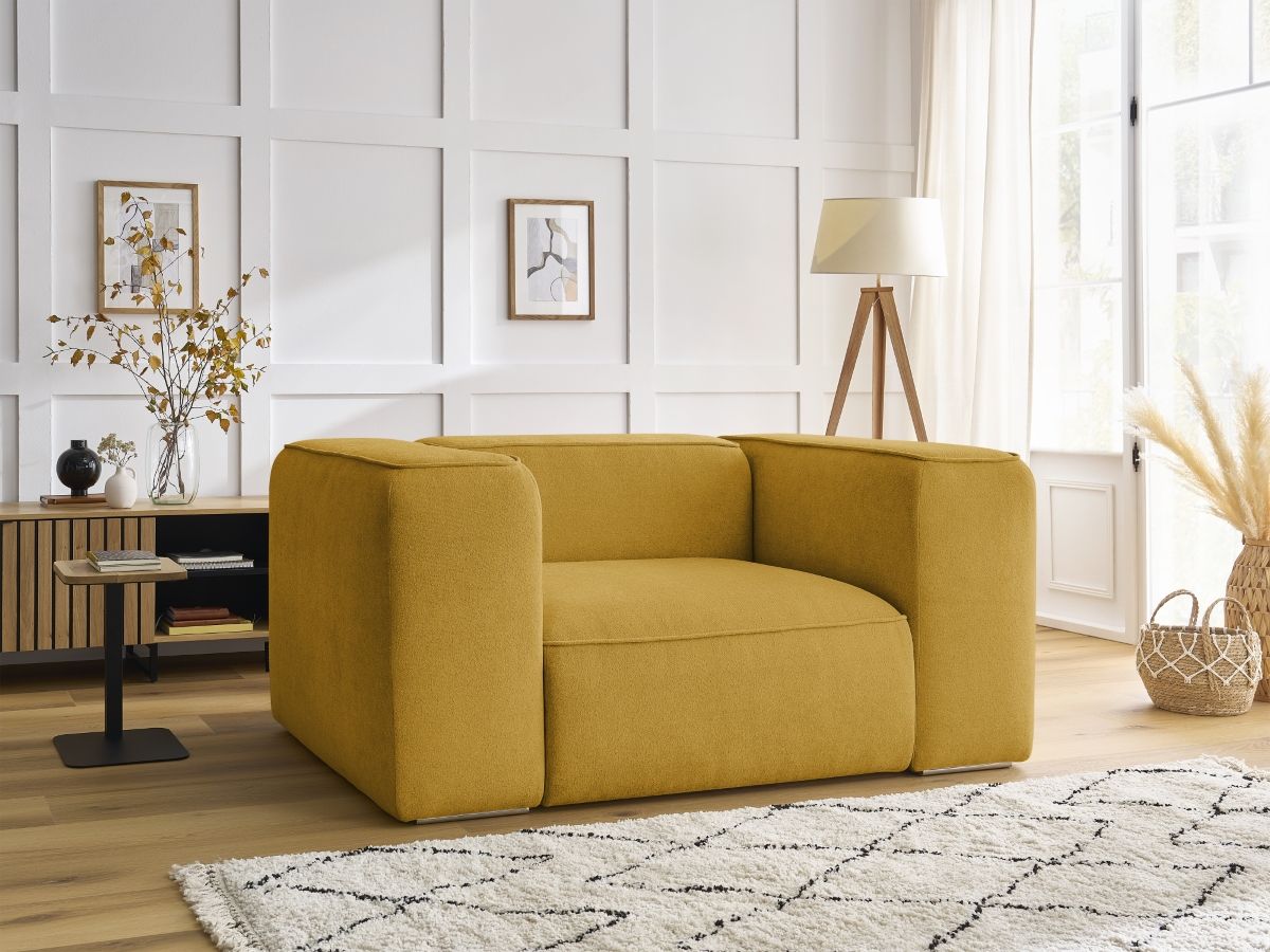 Bobochic Zephyr Sessel Strukturstoff Gelb