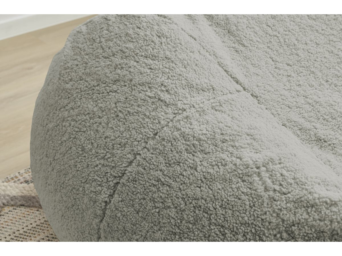 Bobochic Meribel Pouf Bouclé-Stoff Hellgrau
