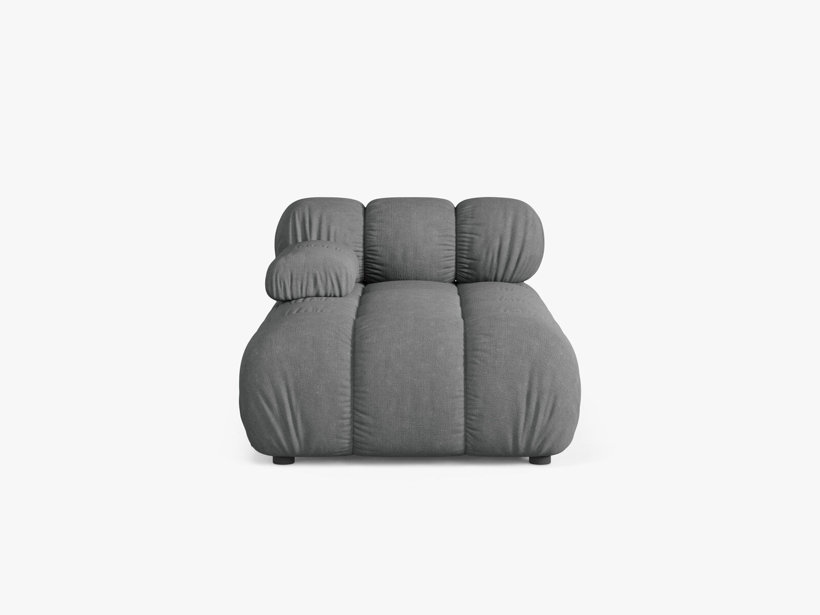 Micadoni Recamiere Bellis Links Strukturierter Stoff Liberty Grau
