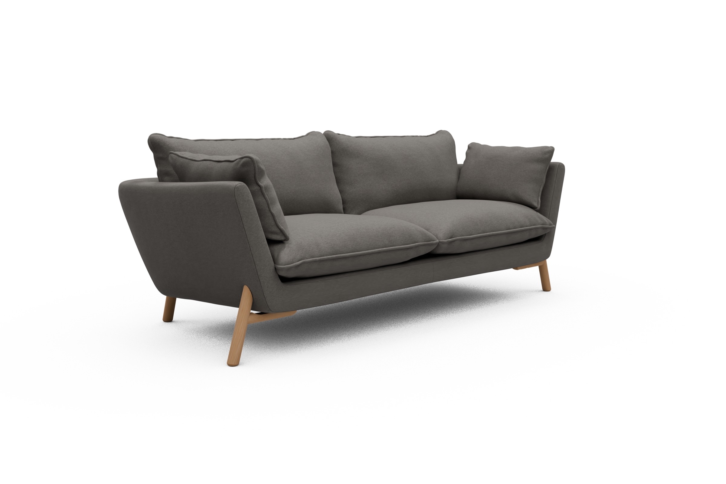 Sofa Emil PREMIUM 3-Sitzer Beinfarbe Eiche Natur Satya-Taupe