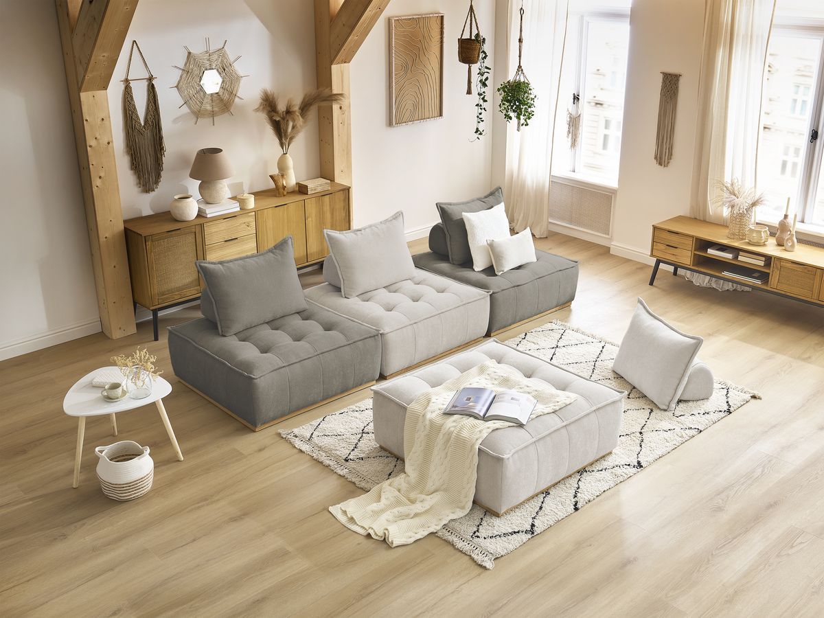 Bobochic Elisa Sofa 4-Sitzer Strukturstoff Mehrfarbig