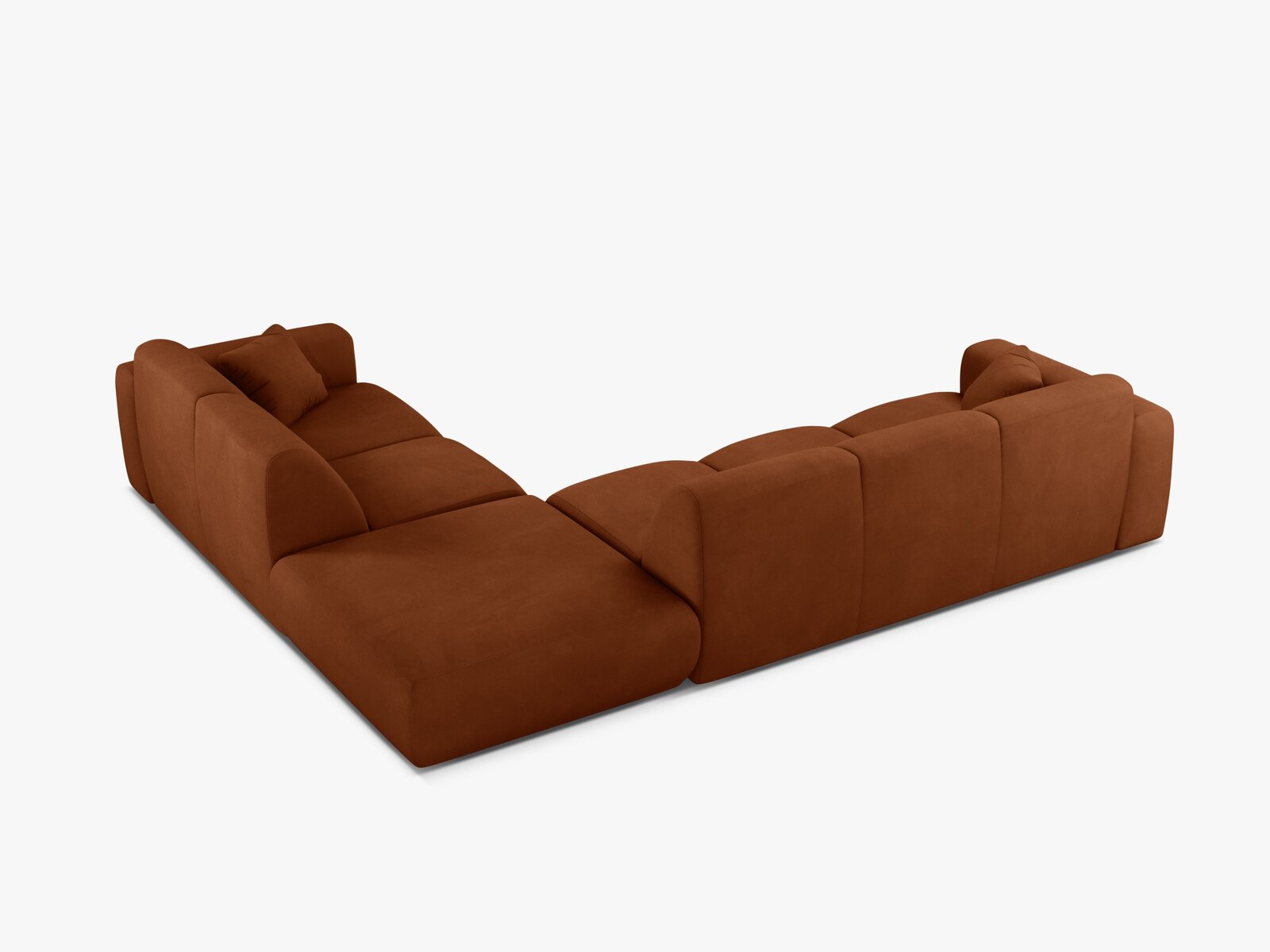 Micadoni Ecksofa Molino 6-Sitzer Rechts Strukturierter Stoff Rebel Orange