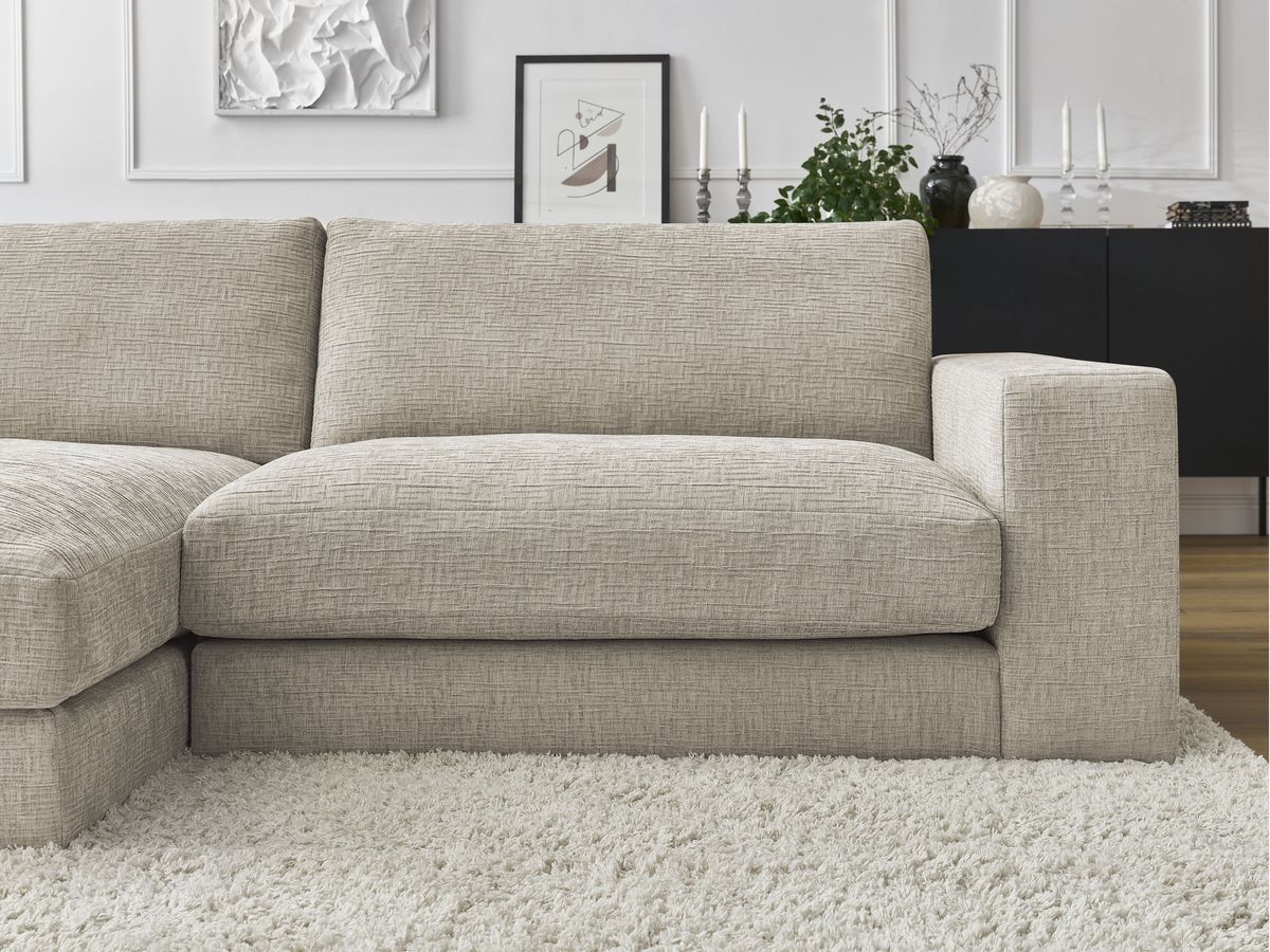 Bobochic Leonard Ecksofa 234 × 159 cm Strukturstoff Beige Ecke links