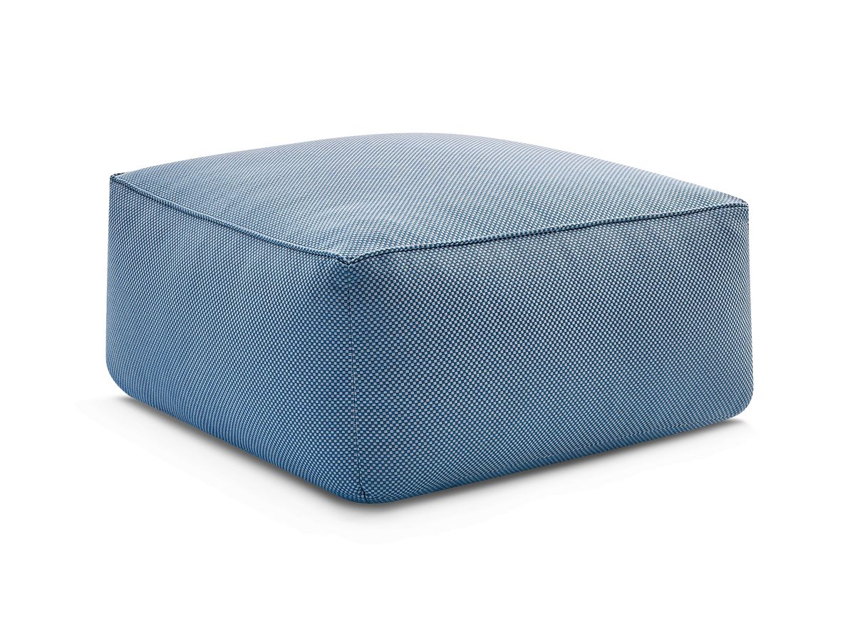 Bobochic Riviera Pouf 80 × 80 cm Melange-Stoff Dunkelblau
