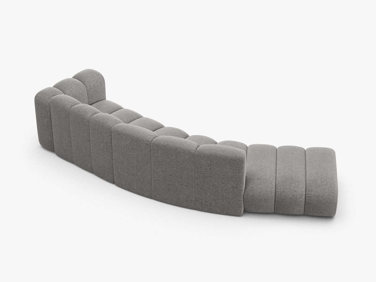 Micadoni Modulares Sofa Lupine 5-Sitzer Links Chenille Eden Hellgrau