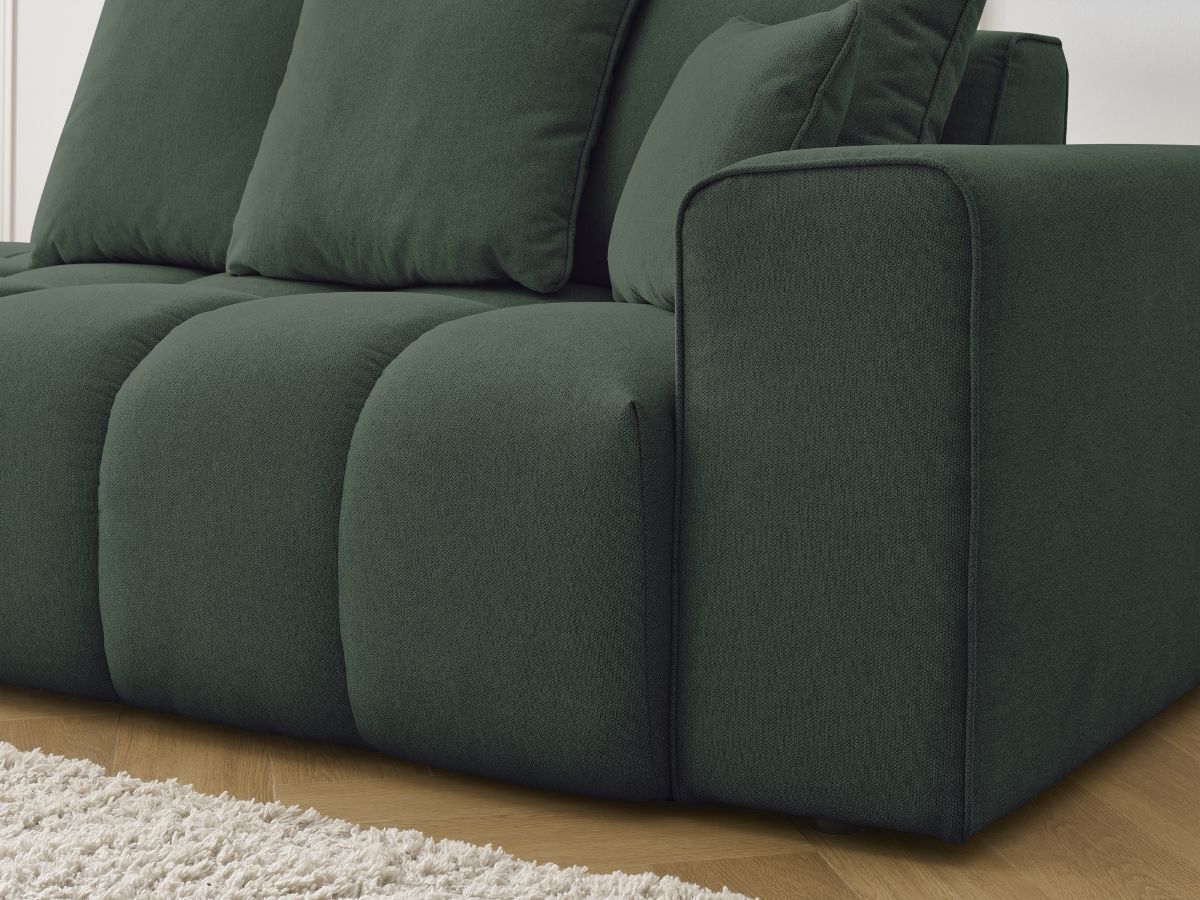 Bobochic Mont-blanc Sofa 4-Sitzer Melange-Stoff Grün Armlehne rechts