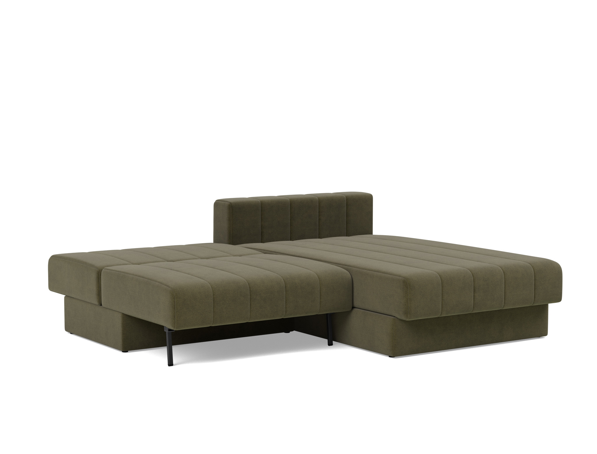 Schlafsofa Akello mit Chaiselongue Kord Cordufine 316-Pine-Green