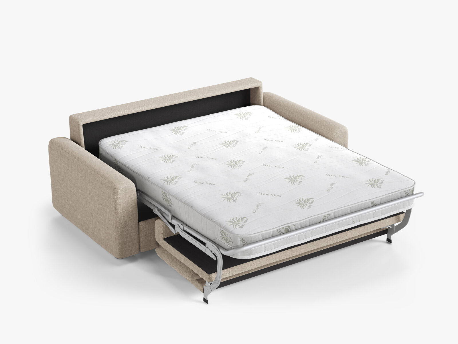 Micadoni Sofa mit Schlaffunktion David 3-Sitzer Strukturierter Stoff Babel Beige