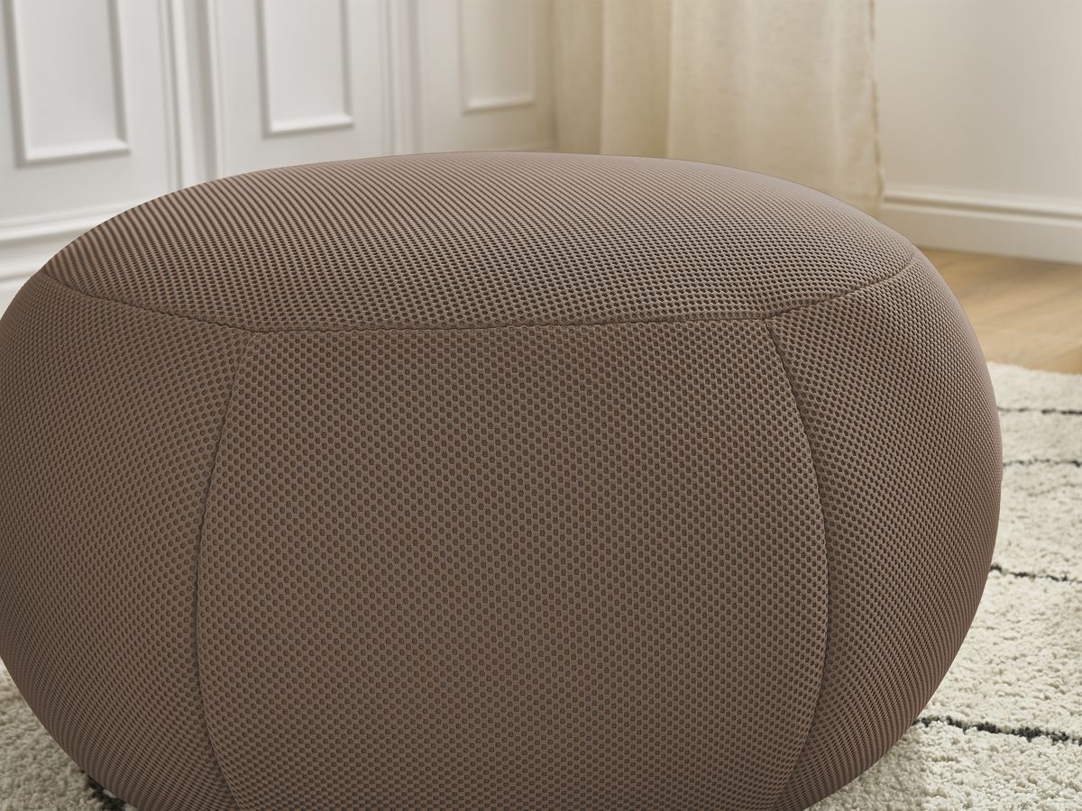 Bobochic Hayden Pouf, rund Mesh-Stoff Braun, 76 cm