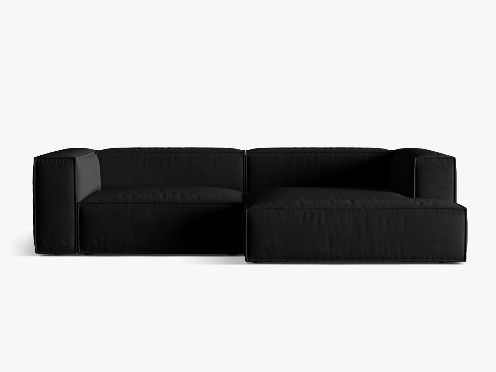 Micadoni Ecksofa Nuria 4-Sitzer Rechts Samt Schwarz