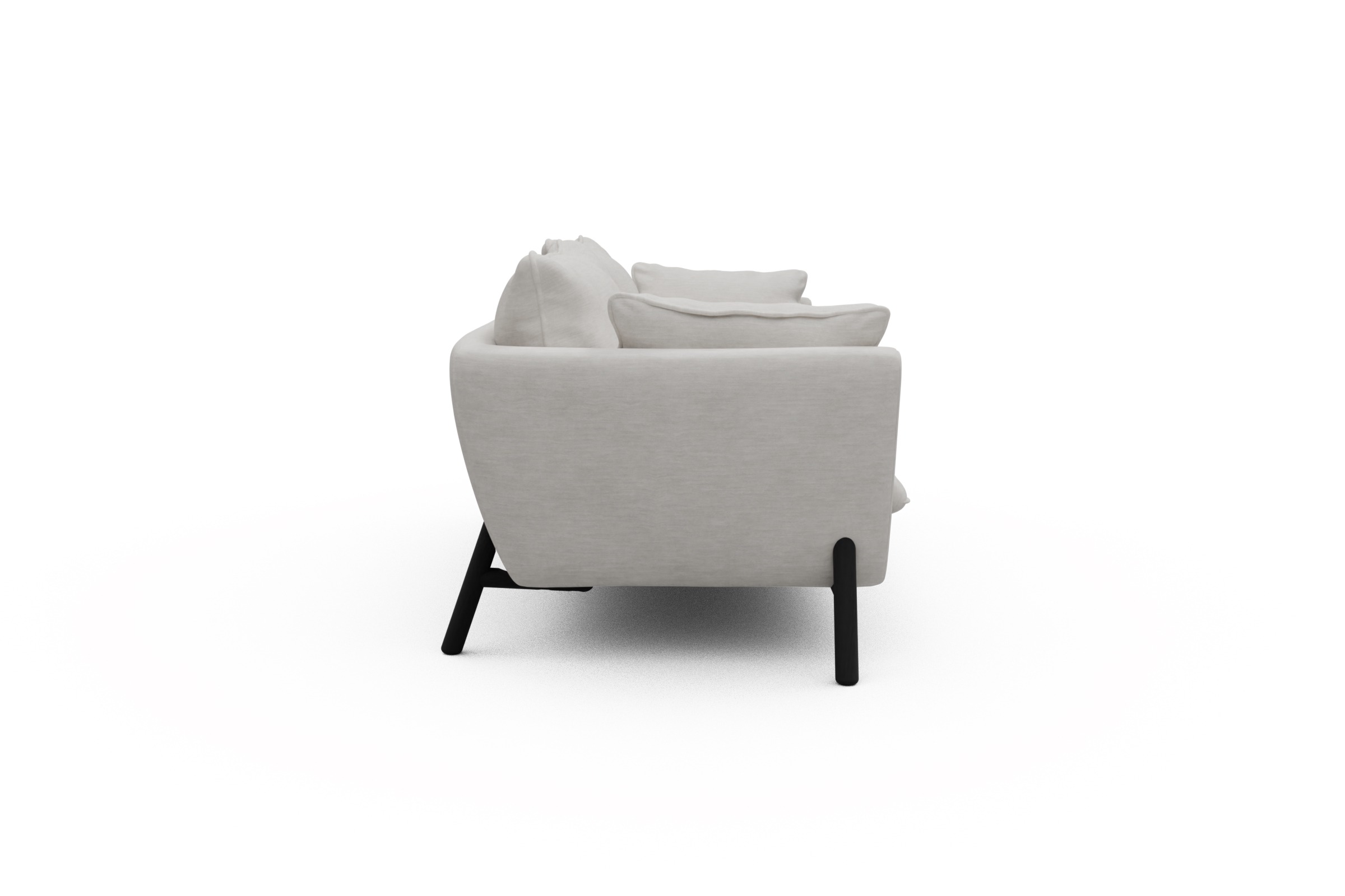 Sofa Emil PREMIUM 3-Sitzer Beinfarbe Eiche Schwarz Vivus-Dusty-Off-White