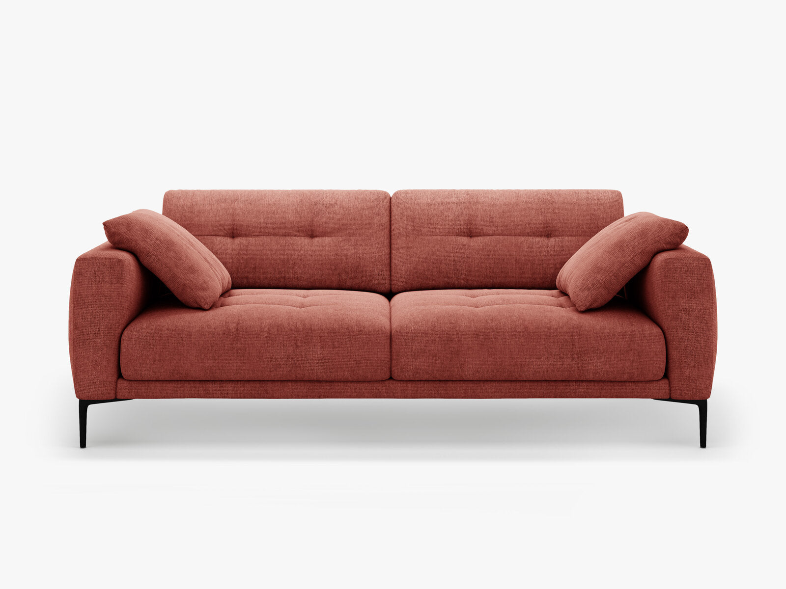 Micadoni Sofa Bemy 4-Sitzer Strukturierter Stoff Koralle