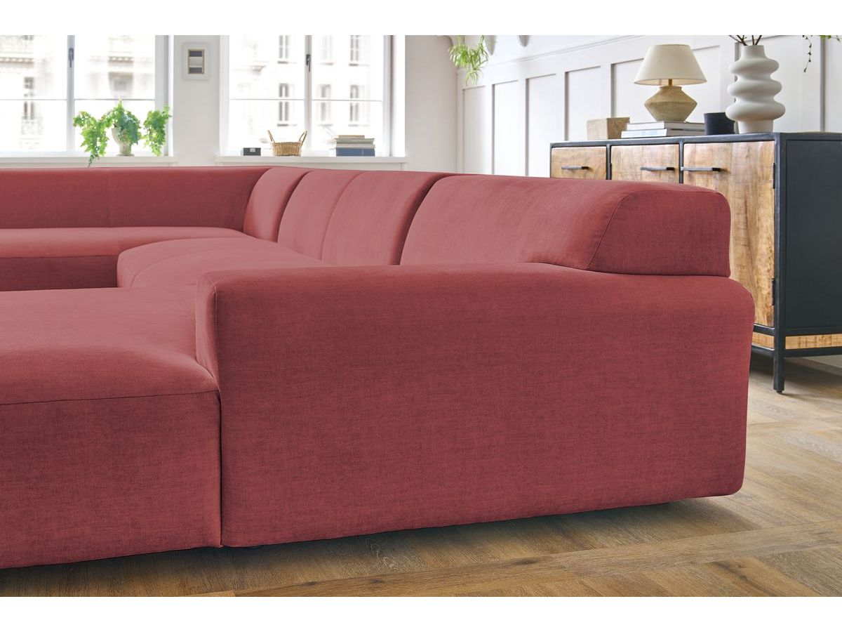 Bobochic Lavena Wohnlandschaft 399 × 220 cm Samt Orange Ecke rechts