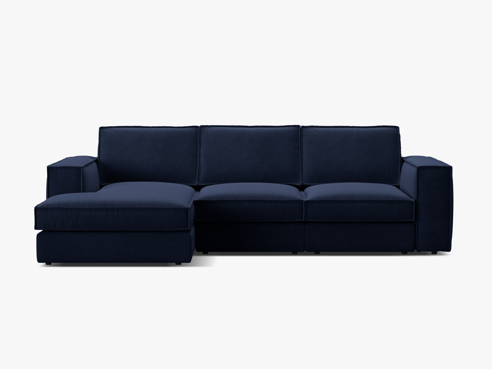 Micadoni modulares Ecksofa Pola 3-Sitzer Links Samt Salvador Königsblau