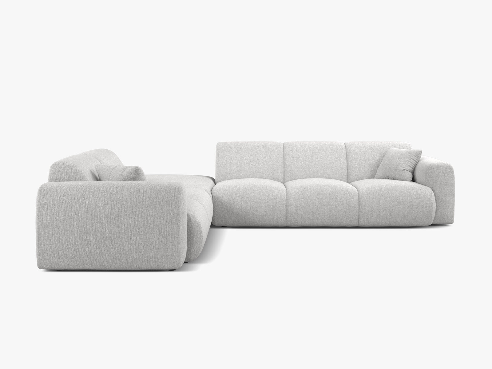 Micadoni Ecksofa Molino 6-Sitzer Links Chenille Eden Silber