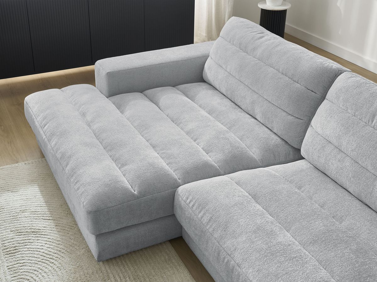 Bobochic Sierra Ecksofa Strukturstoff Hellgrau Ecke links