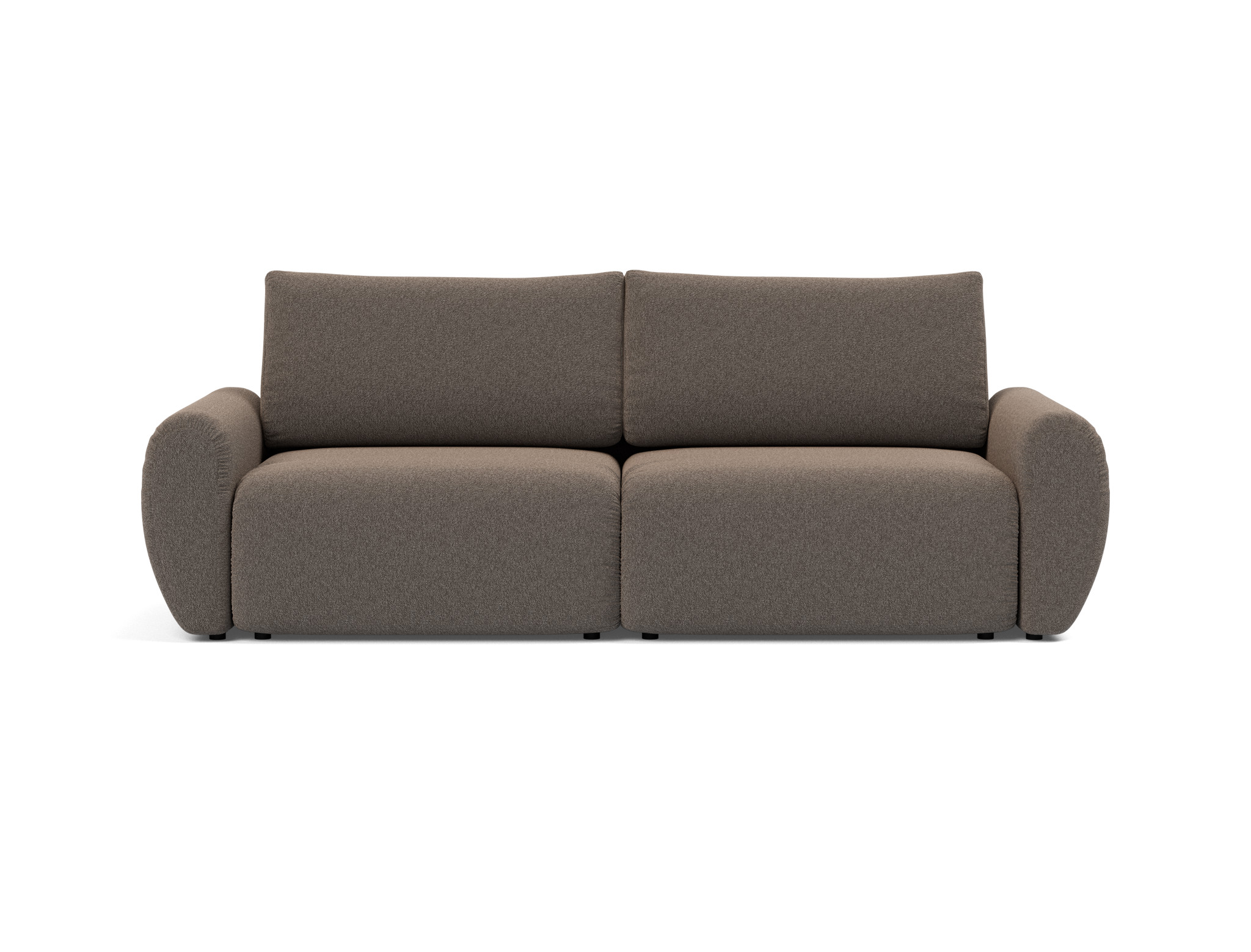 Schlafsofa Norum mit Curve-Armlehnen Boucle Skandi 530-Taupe