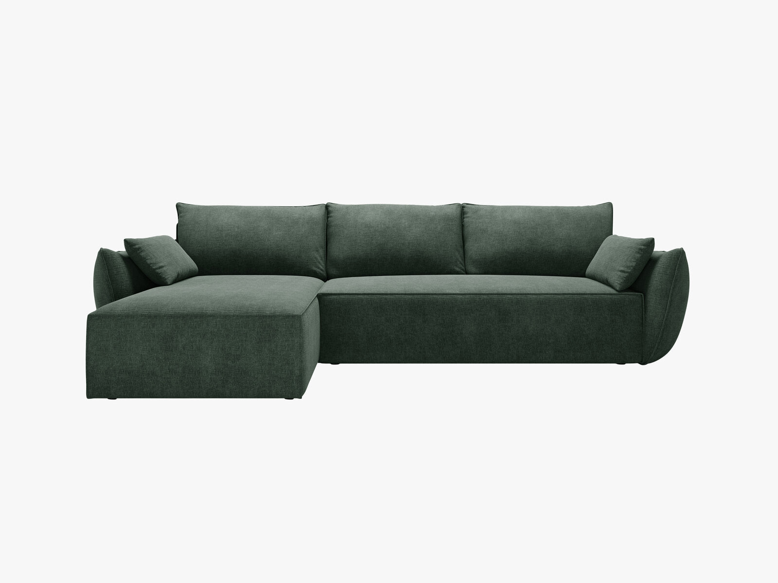 Micadoni Kaelle Ecksofa mit Bettfunktion und Stauraum Links Chenille Over The Horizon Flaschengrün