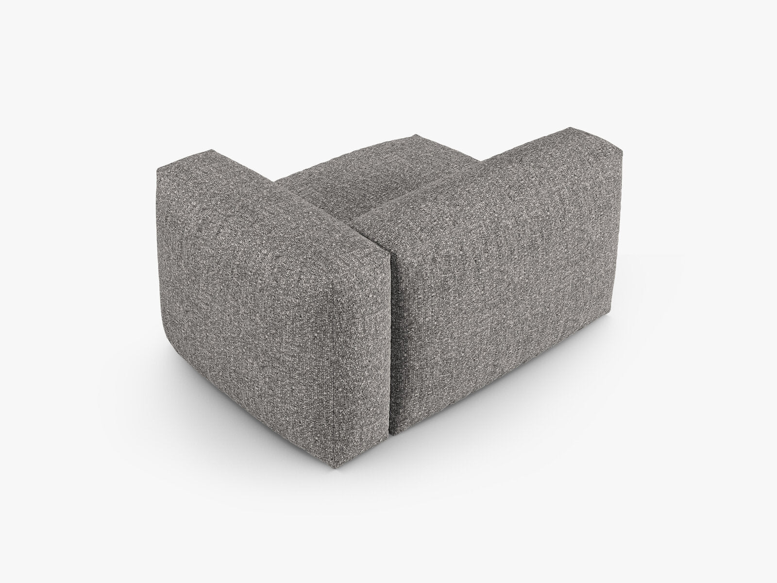 Micadoni Eckmodul mit Armlehne Martina 1-Sitzer 90cm Sitztiefe Rechts Boucle Monet Graphit