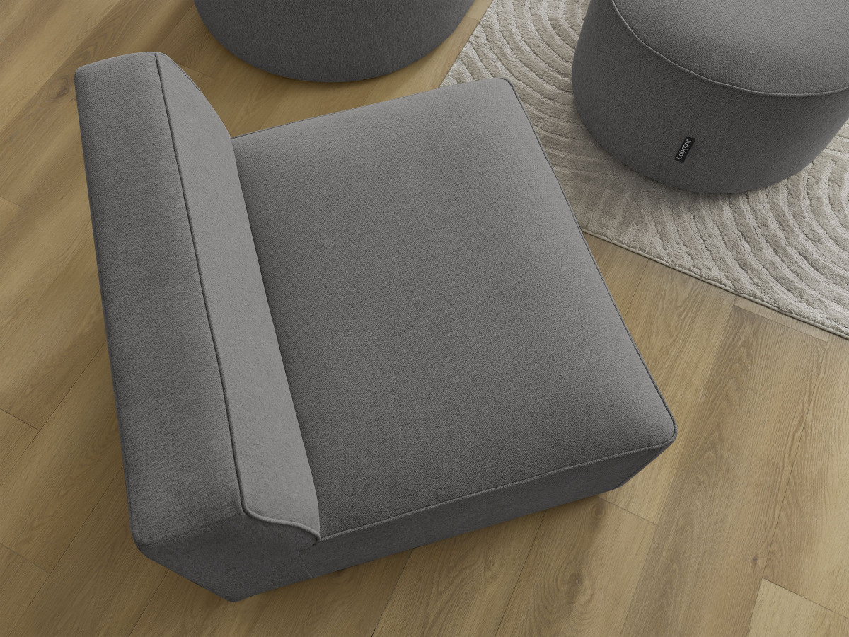 Bobochic Rousseau Sofamodul 1-Sitzer Melange-Stoff Dunkelgrau