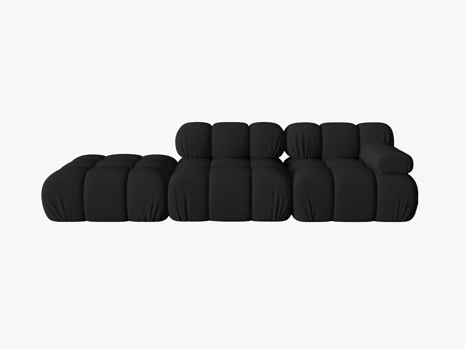 Micadoni Modulares Sofa Bellis 4-Sitzer Links 3D-Stoff Sonic Schwarz