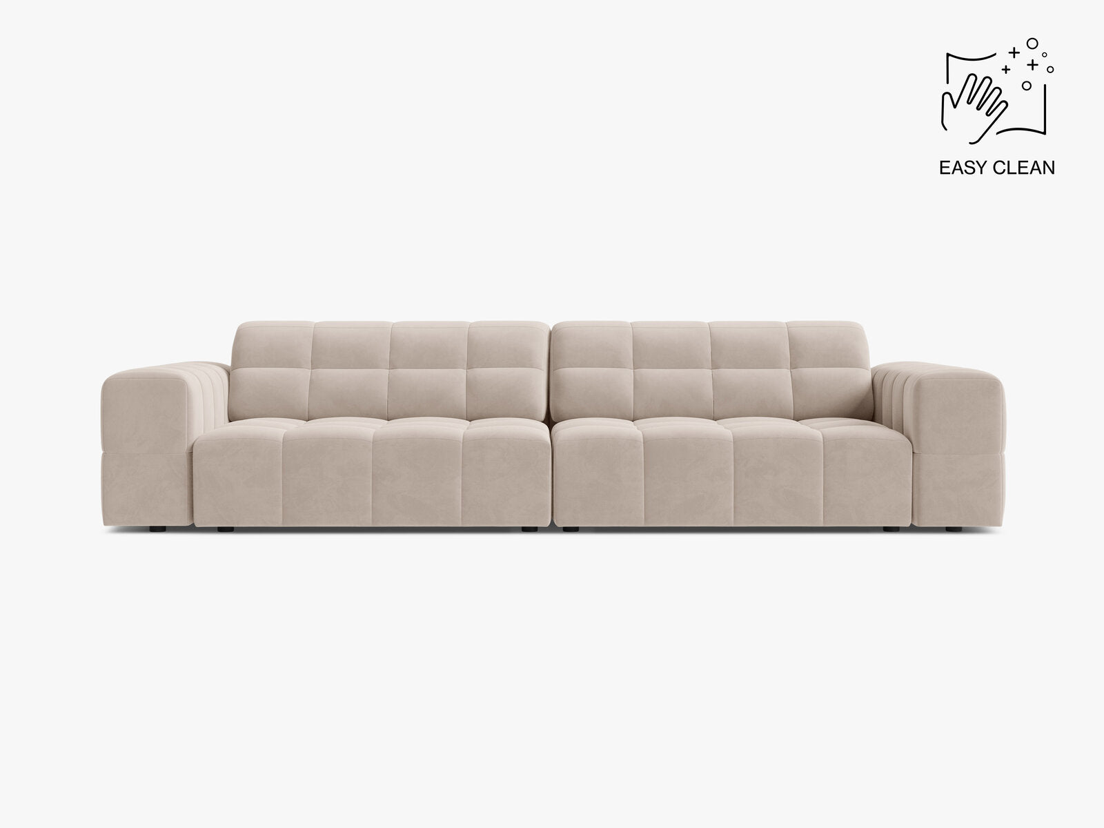 Micadoni Sofa Jennifer 4-Sitzer Samt Venus Helles Beige