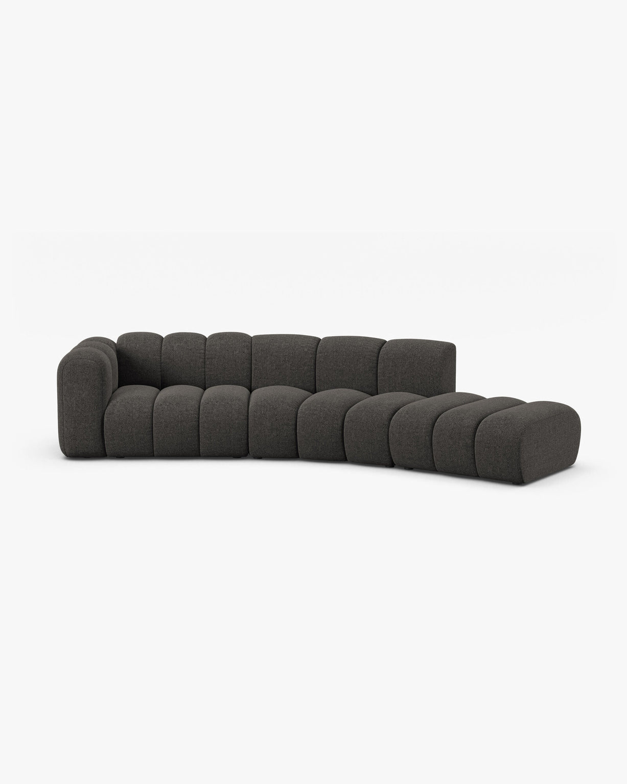 Micadoni Modulares Sofa Lupine 5-Sitzer Rechts Chenille Eden Dunkelgrau