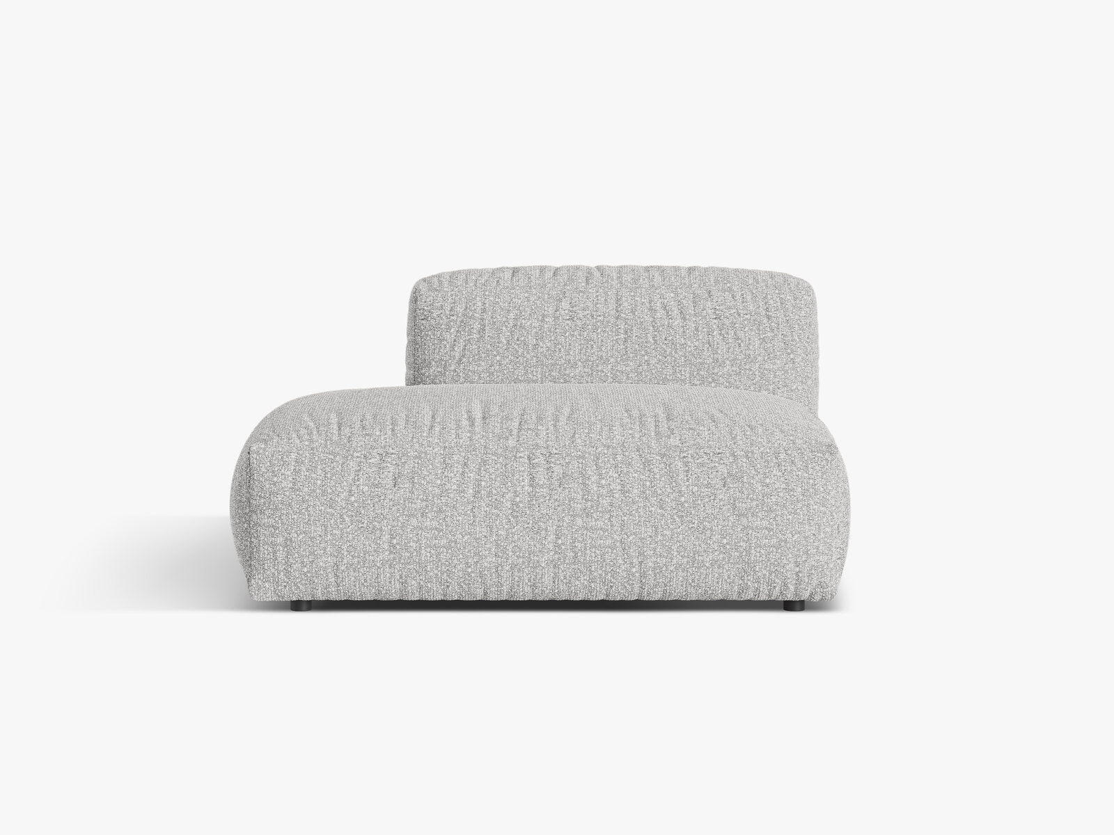Micadoni Ecksofa-Modul Martina 1-Sitzer Links Boucle Monet Silber
