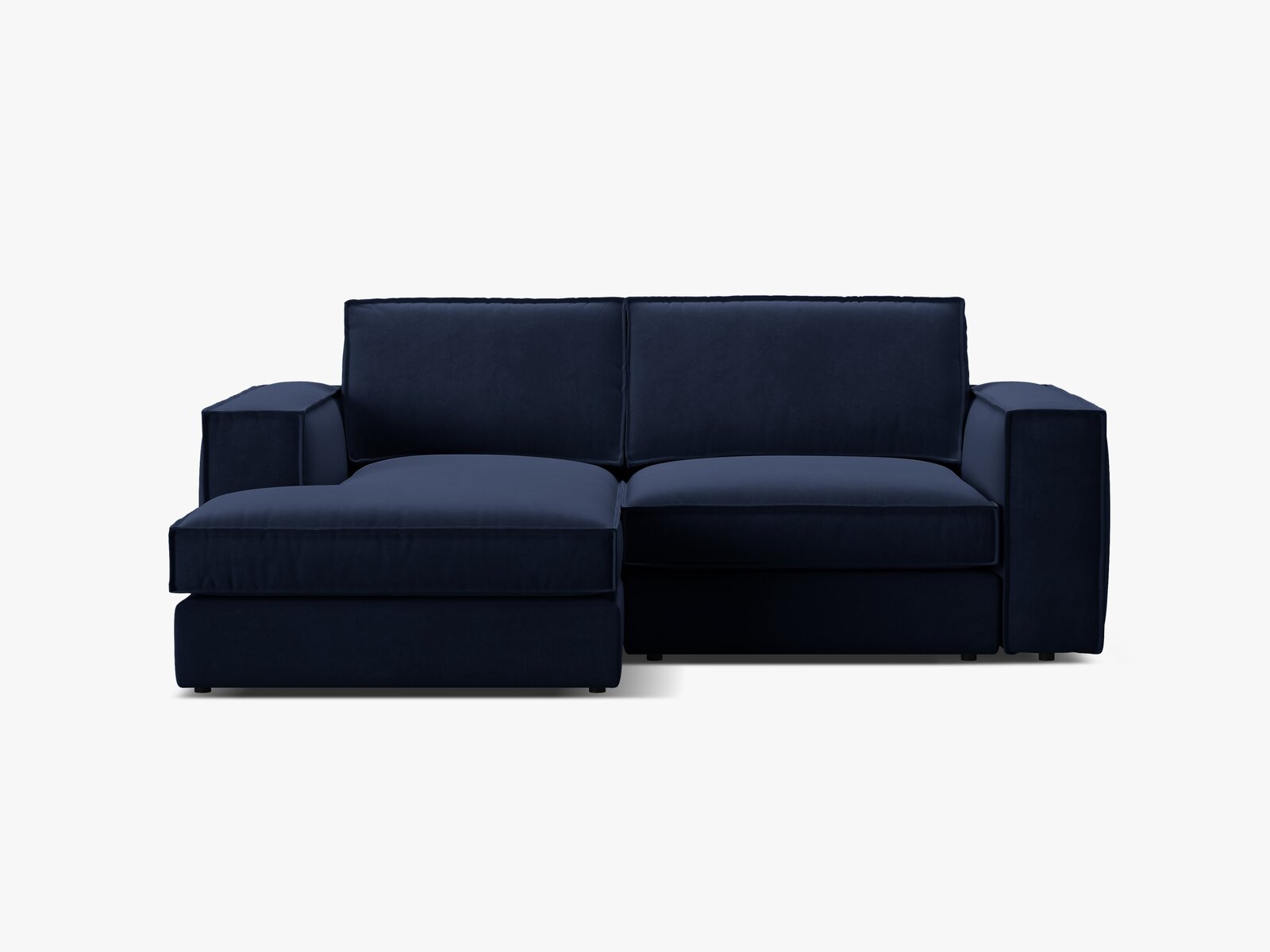 Micadoni modulares Ecksofa Pola 2-Sitzer kleine Version Links Samt Salvador Königsblau