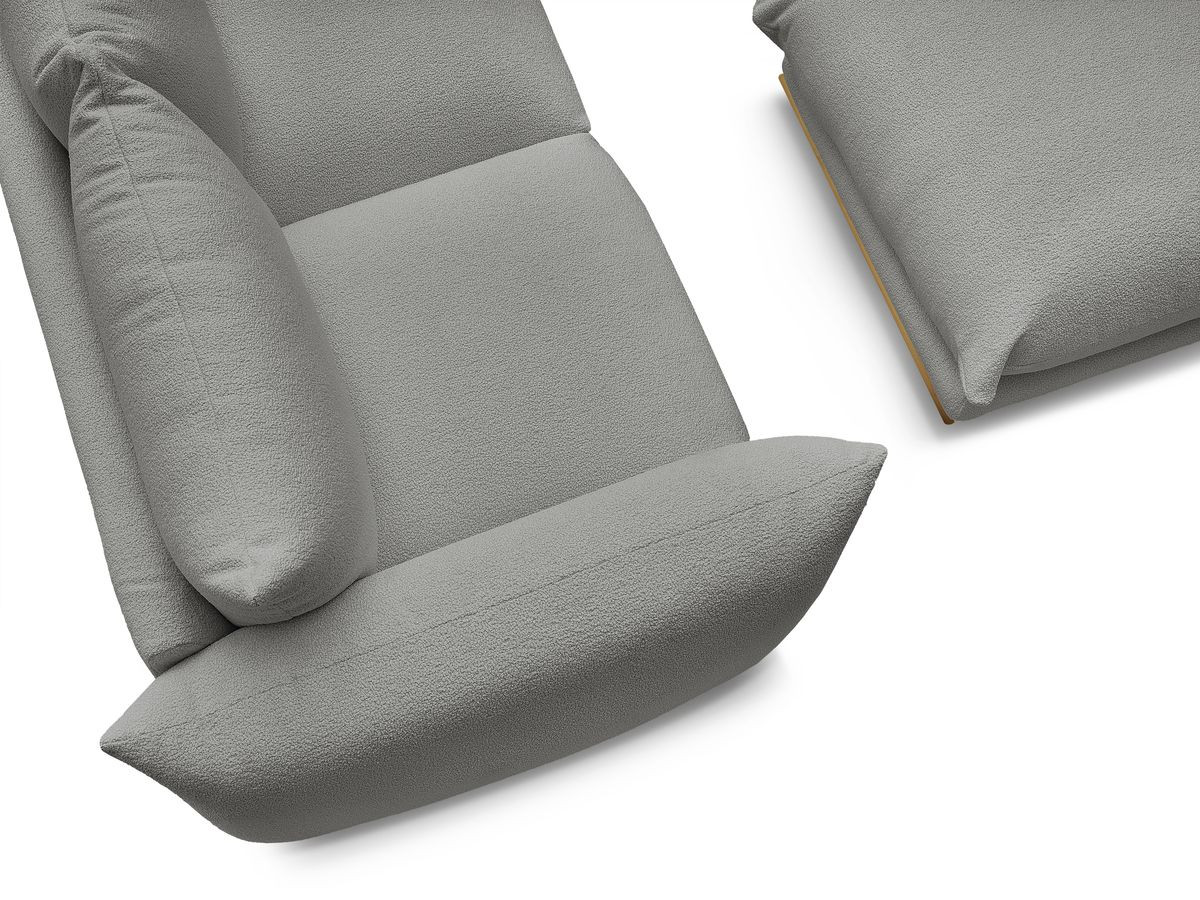 Bobochic Ernest Sofa 3-Sitzer mit Pouf 193 × 106 cm Bouclé-Stoff Dunkelgrau