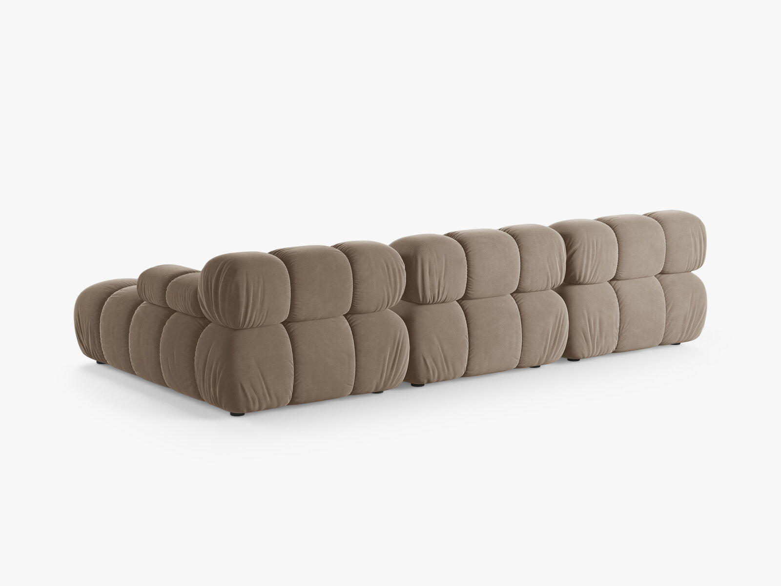 Micadoni Modulares Ecksofa Bellis 4-Sitzer Rechts Samt Bluvel Cappuccino