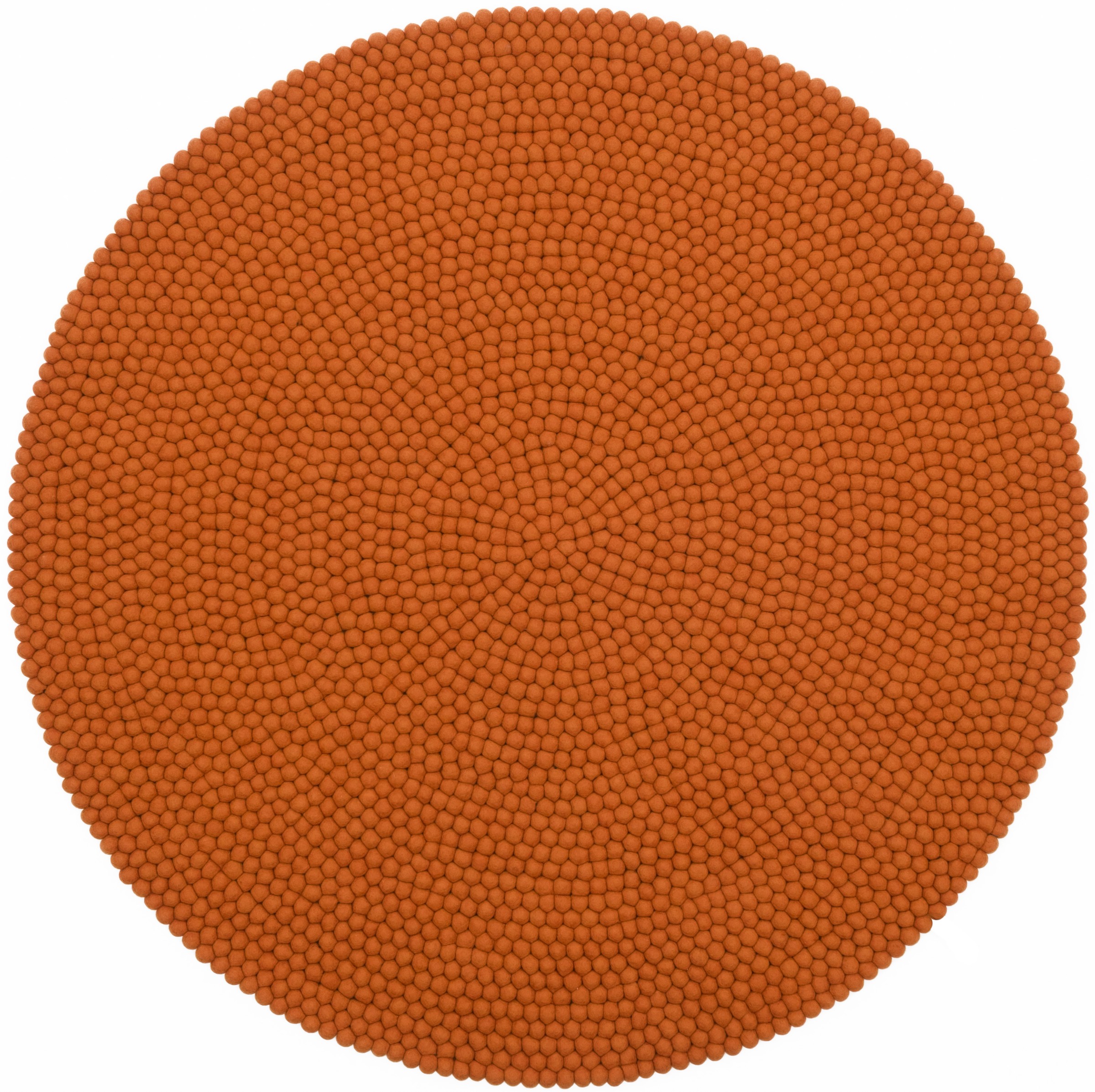 myfelt Afra Filzkugelteppich Orange rund Ø 120 cm
