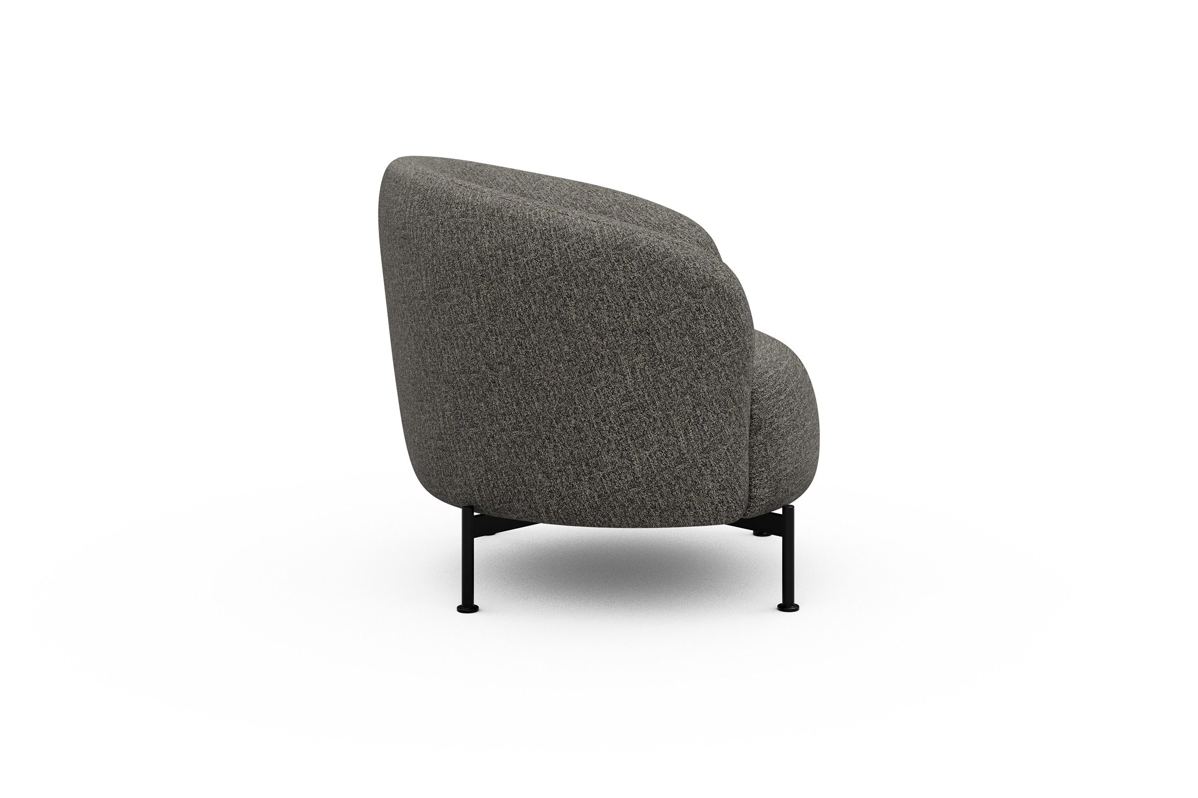 Sessel Ronda X-Metallgestell Schwarz Carreno-Sepie-Brown