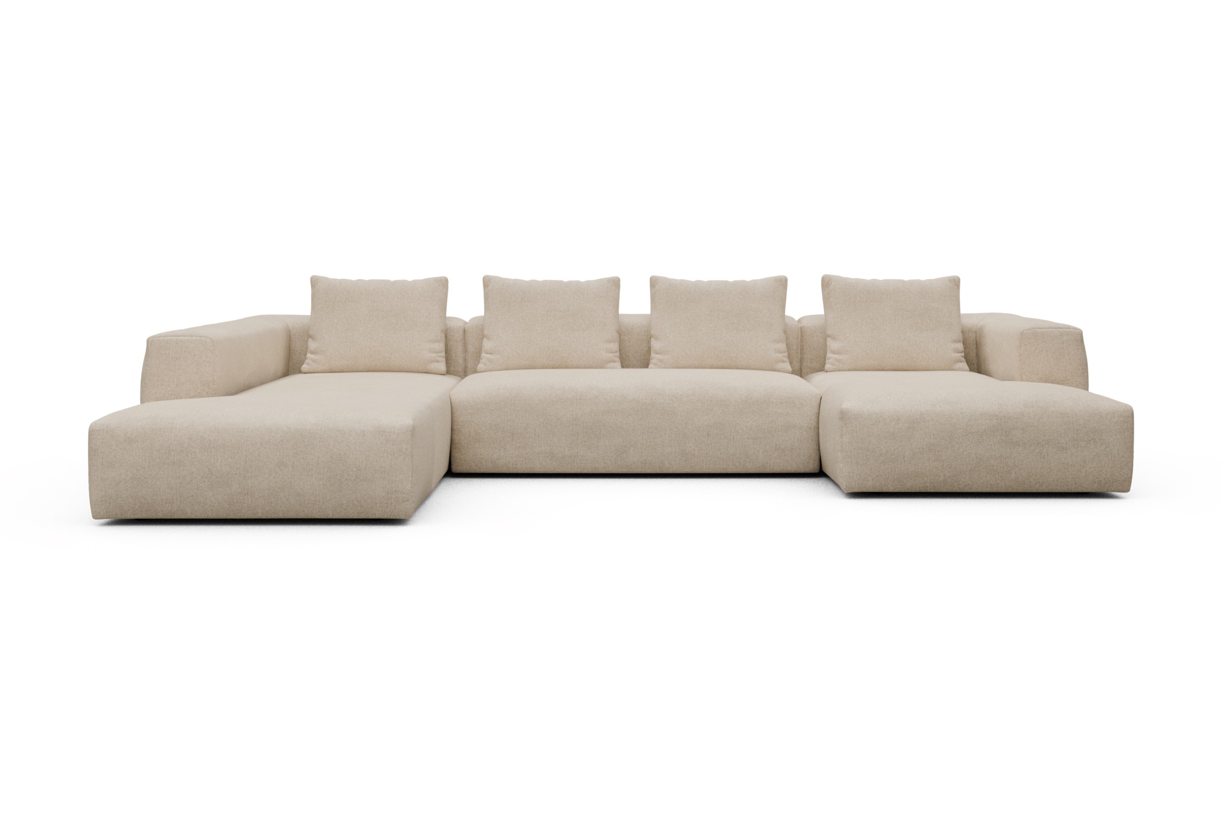 Skandi Home Wohnlandschaft Fred Relax-Ecke links mit 2-Sitzer und Chaiselongue rechts Casone-Natural-Beige moebelfaktor