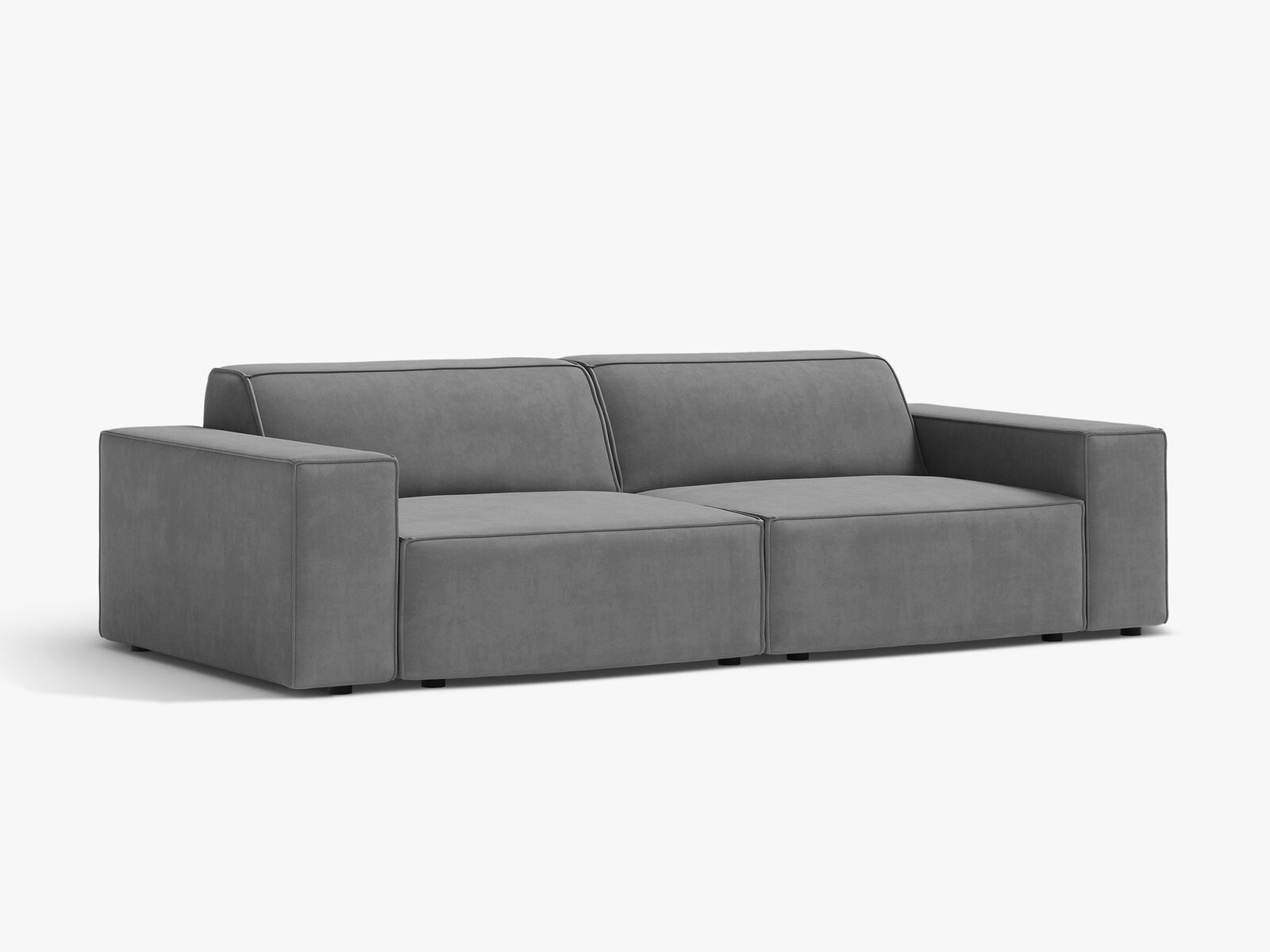 Micadoni 3-Sitzer Sofa Jodie Samt Venus Hellgrau
