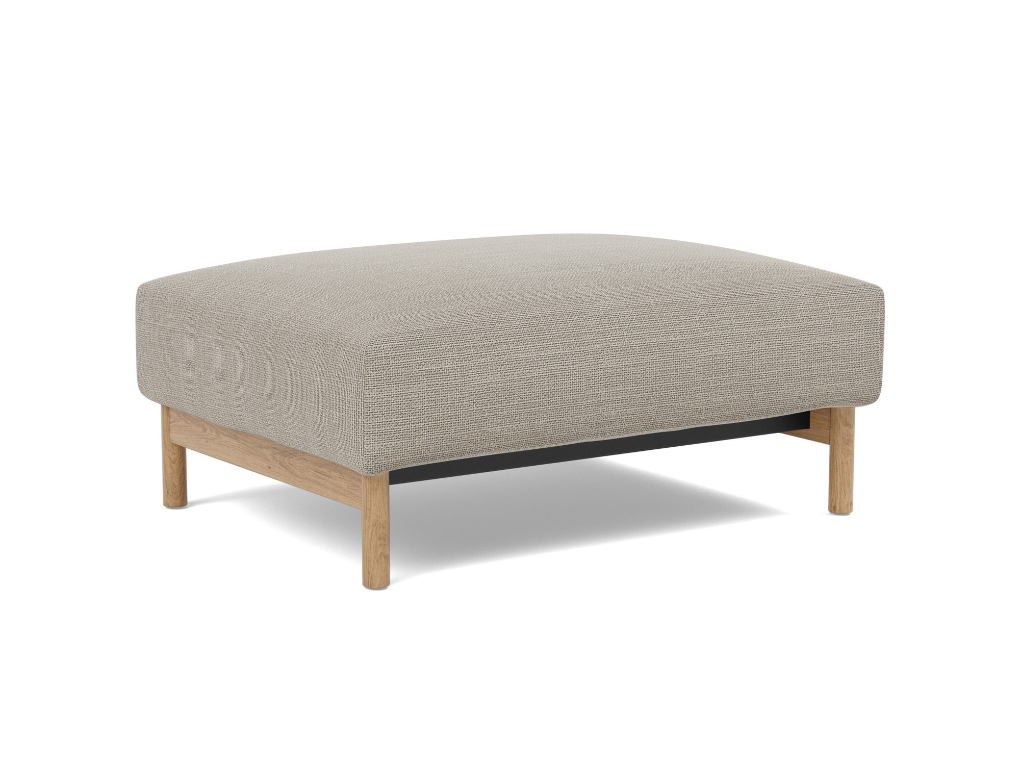Hocker Malloy Strukturierter Stoff Kenya 579-Gravel Beine Eiche
