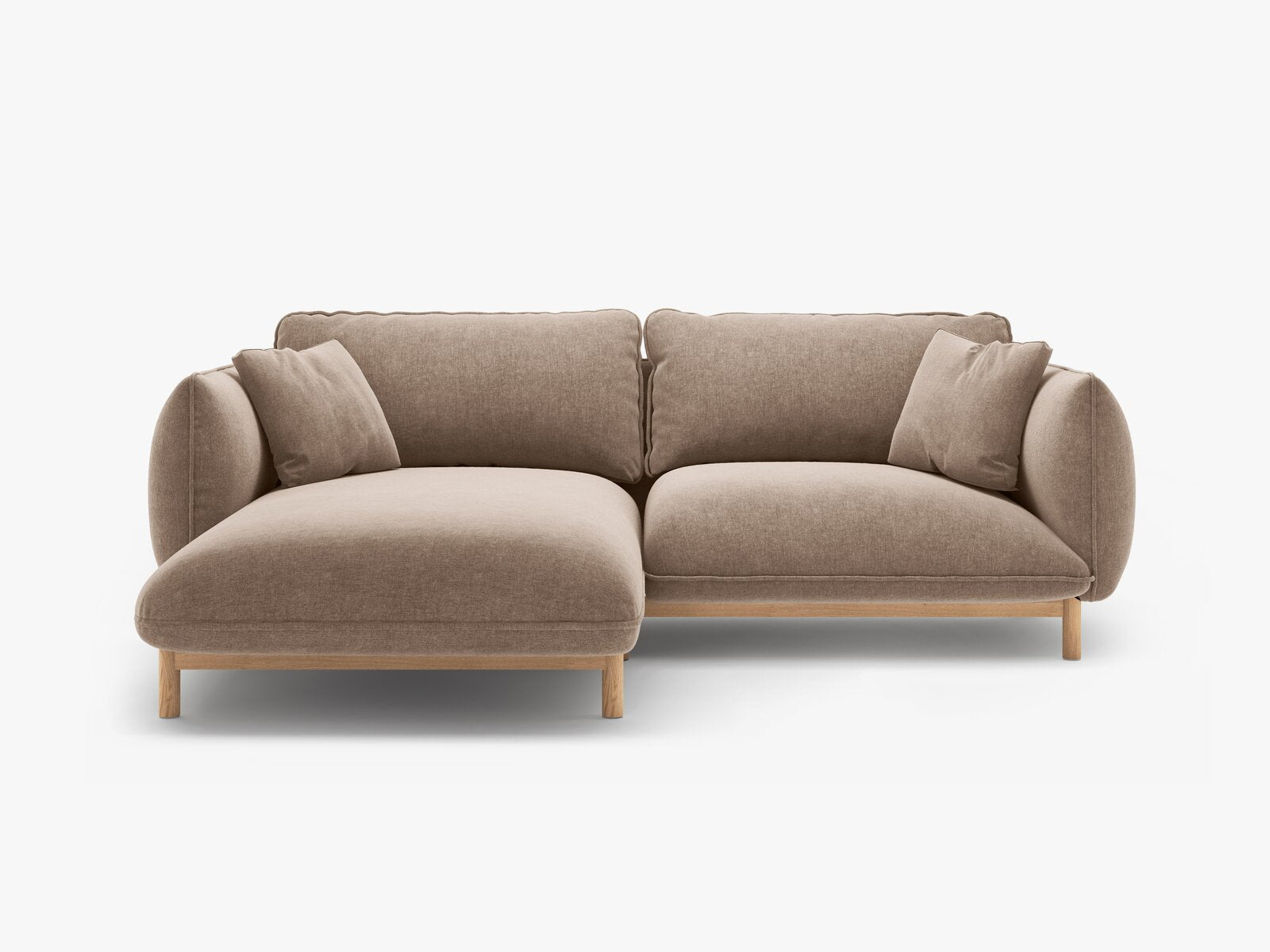 Micadoni Ada Ecksofa 3-Sitzer Links Strukturierter Stoff Wind Sand