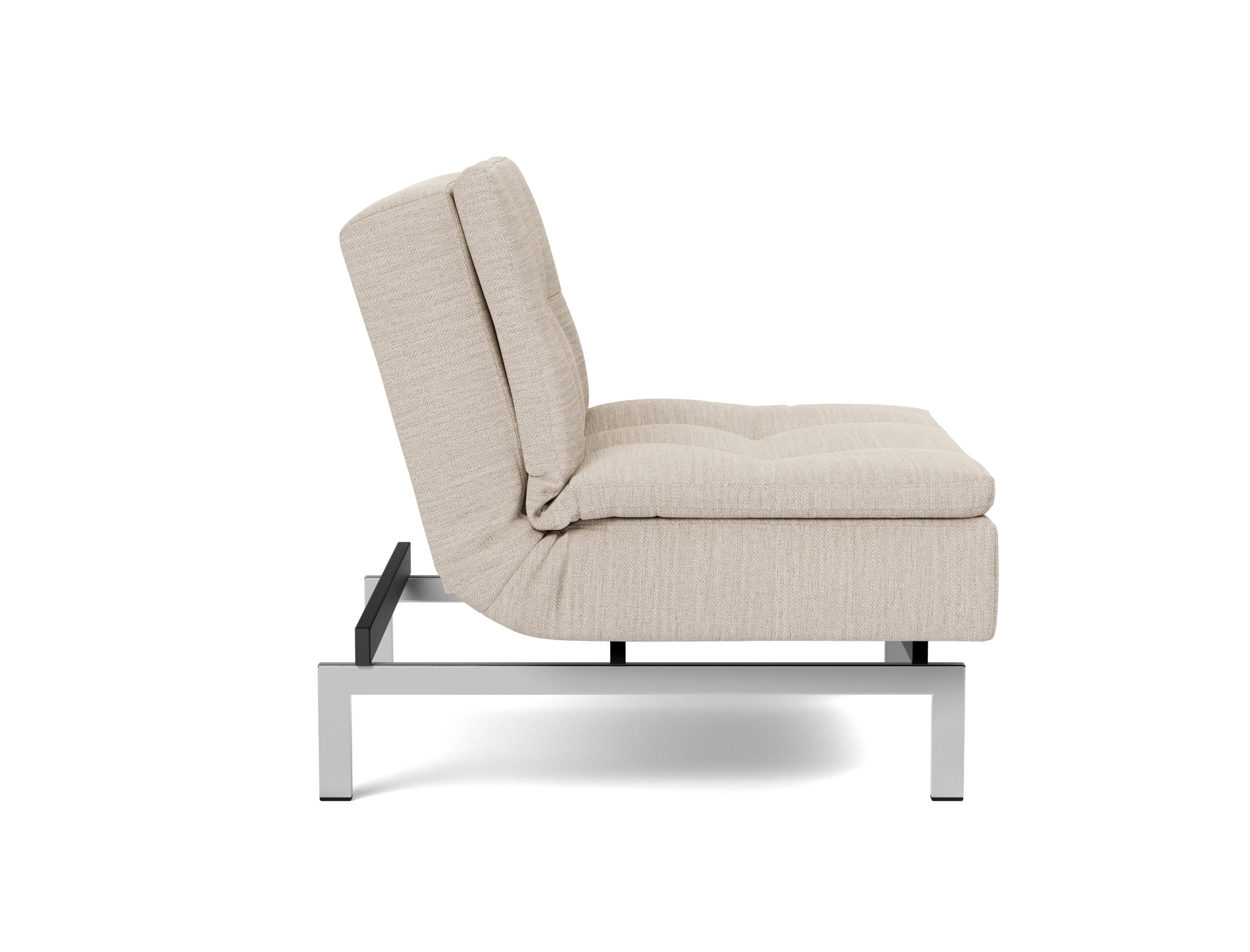 Sessel Dublexo Webstoff Blida 612-Sand-Grey Beine Chrom