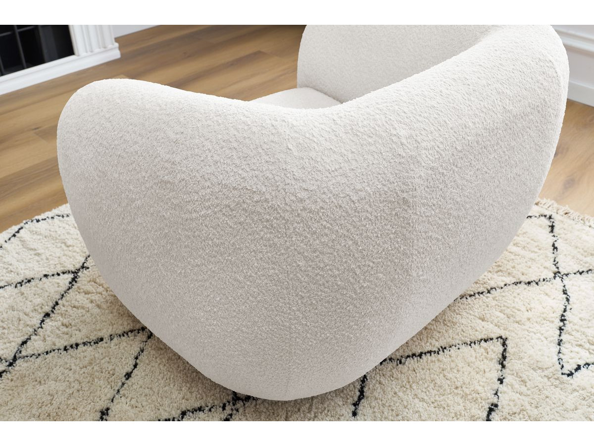 Bobochic Celine Sessel Bouclé-Stoff Weiß