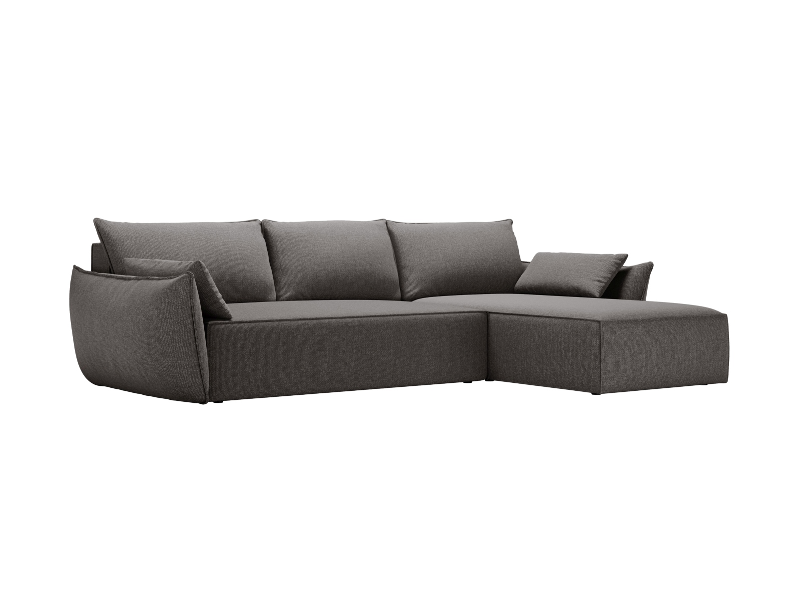 Micadoni Ecksofa Kaelle 4-Sitzer mit Schlaffunktion Links Chenille Schwarz